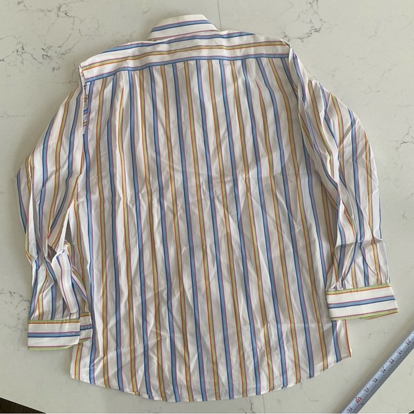 Men’s Polo by Ralph Lauren button down bright colors striped shirt medium - Picture 5 of 6